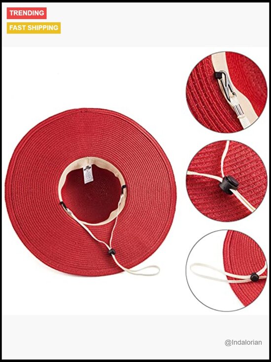 Wide Brim Floppy Straw Sun Hat UV Protection for Beach Travel